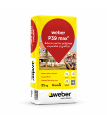 Adeziv pentru polistiren expandat si grafitat Weber P39 max2, 25 kg Adeziv pentru polistiren expandat si grafitat Weber P39 max2, 25 kg